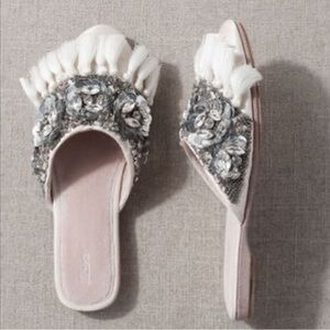 Anthropologies LLani Sequin and Tassle Mules size 37